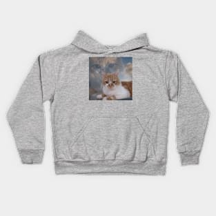 Dramatic Cute Cat in The Blue Sky Photography Kids Hoodie